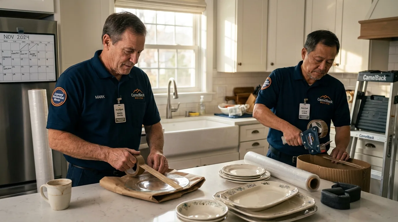 Professional crew packing kitchen dishware in North Salt Lake, UT